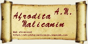 Afrodita Malićanin vizit kartica